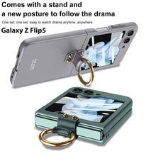 Load image into Gallery viewer, Premium Matte Ring Holder Phone Case With Back Screen Protector For Samsung Galaxy Z Flip5 Flip4 Flip3 - mycasety2023 Mycasety