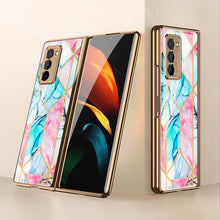 Load image into Gallery viewer, Luxury Plating Glass Case Anti-knock Protective Hard Edge Cover For Samsung Galaxy Z Fold 2 5G