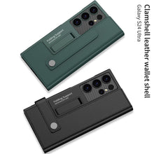 Load image into Gallery viewer, Leather All-inclusive Cover Card Holder Phone Case With Invisible Bracket For Samsung Galaxy S24 S23 Ultra Plus