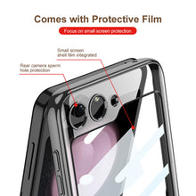 Load image into Gallery viewer, Luxurious Magnetic Hinge Electroplated Clear All-inclusive Protective Phone Case For Samsung Galaxy Z Flip5 Flip4 With Ring Holder - mycasety2023 Mycasety