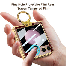Load image into Gallery viewer, Electroplating Deer Pattern Ring Holder Drop-proof Phone Case With Back Screen Protector For Samsung Galaxy Z Flip5 - mycasety2023 Mycasety