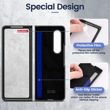 Load image into Gallery viewer, Luxurious Leather Ring Holder Protective Phone Case With Front Protection Film For Samsung Galaxy Z Fold5 Fold4 Fold3