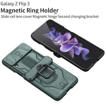 Load image into Gallery viewer, Magnetic Armor Ring Holder Case For Samsung Galaxy Z Flip 3 5G With Lens Protection Cap