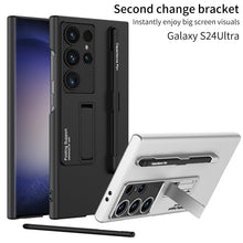 Load image into Gallery viewer, Frosted Invisible Bracket Protective Phone Case With Pen Box & Stylus For Samsung Galaxy S24 S23 Ultra Plus