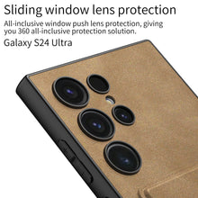 Load image into Gallery viewer, Frosted Leather Phone Case With Card Holder For Samsung Galaxy S24 Ultra Plus
