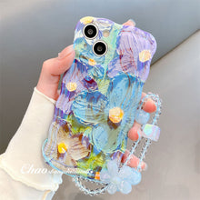 Load image into Gallery viewer, 3D Colorful Oil Painting Exquisite Flower Graffiti Case For iPhone With Bracelet - mycasety2023 Mycasety