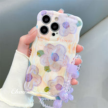Load image into Gallery viewer, 3D Colorful Oil Painting Exquisite Flower Graffiti Case For iPhone With Bracelet - mycasety2023 Mycasety