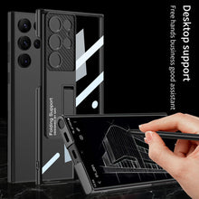 Load image into Gallery viewer, Magnetic Bracket Electroplated Soft Clear Phone Case For Samsung Galaxy S23 S22 Ultra Plus