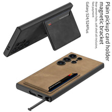 Load image into Gallery viewer, Frosted Leather Phone Case With Card Holder For Samsung Galaxy S24 Ultra Plus