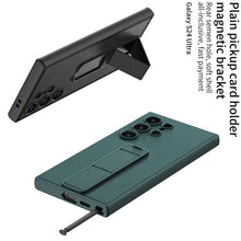 Load image into Gallery viewer, Leather Protective Phone Case With Invisible Holder For Samsung Galaxy S24 Ultra Plus