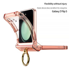 Load image into Gallery viewer, Soft Clear Ring Holder Hinge Airbag Protective Phone Case For Samsung Galaxy Z Flip5 Flip4 Flip3 - mycasety2023 Mycasety