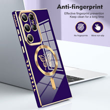 Load image into Gallery viewer, Luxury Electroplate Magnetic Magsafe Wireless Charging Butterfly Protective Phone Case For Samsung