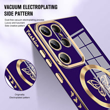 Load image into Gallery viewer, Luxury Electroplate Magnetic Magsafe Wireless Charging Butterfly Protective Phone Case For Samsung