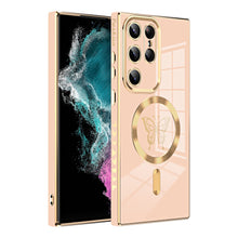 Load image into Gallery viewer, Luxury Electroplate Magnetic Magsafe Wireless Charging Butterfly Protective Phone Case For Samsung