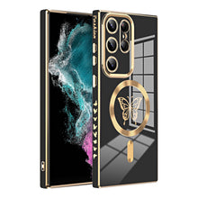 Load image into Gallery viewer, Luxury Electroplate Magnetic Magsafe Wireless Charging Butterfly Protective Phone Case For Samsung