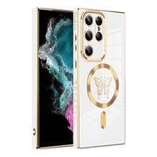 Load image into Gallery viewer, Luxury Electroplate Magnetic Magsafe Wireless Charging Butterfly Protective Phone Case For Samsung