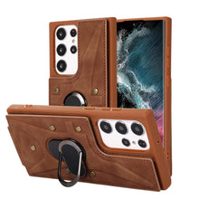 Load image into Gallery viewer, Luxurious Leather Card Holder Magnetic Bracket Anti-fall Protective Phone Case For Samsung Galaxy