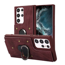 Load image into Gallery viewer, Luxurious Leather Card Holder Magnetic Bracket Anti-fall Protective Phone Case For Samsung Galaxy