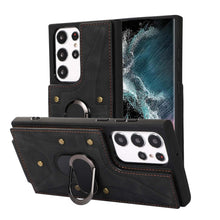 Load image into Gallery viewer, Luxurious Leather Card Holder Magnetic Bracket Anti-fall Protective Phone Case For Samsung Galaxy