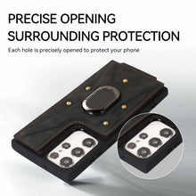 Load image into Gallery viewer, Luxurious Leather Card Holder Magnetic Bracket Anti-fall Protective Phone Case For Samsung Galaxy