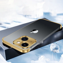 Load image into Gallery viewer, Metal Corner Pad True Frameless Anti-Fall Phone Case For iPhone