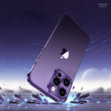Load image into Gallery viewer, Metal Corner Pad True Frameless Anti-Fall Phone Case For iPhone