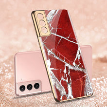 Load image into Gallery viewer, 2021 Luxury Deer Pattern Plating Anti-knock Protection Tempered Glass Case For Samsung S21 S21 Plus S21 Ultra