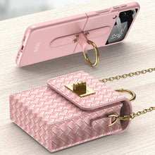 Load image into Gallery viewer, Luxury Leather Mini Phone Bag with Gold Chain For Samsung Galaxy Z Flip5 Flip4 Flip3
