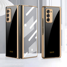 Load image into Gallery viewer, Leather Tempered Glass Case For Samsung Galaxy Z Fold 2 Luxury Carbon Fiber Plating Cover With Screen