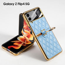 Load image into Gallery viewer, Luxury Leather Electroplating Diamond Protective Cover For Samsung Galaxy Z Flip4 Flip3 5G
