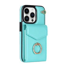 Load image into Gallery viewer, Luxurious Leather Card Holder Anti-fall Protective iPhone Case With Wrist Strap