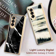 Load image into Gallery viewer, Natural Marble Glass Case For Samsung Galaxy Z Fold 3 5G
