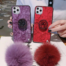 Load image into Gallery viewer, Hair Ball Airbag Bracket Diamond iPhone Samsung Huawei Case