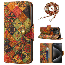 Load image into Gallery viewer, Luxurious Bohemian Style Card Holder iPhone Case With Lanyard