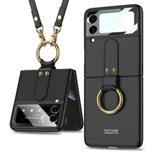 Load image into Gallery viewer, Original Back Screen Glass Matte Hard Cover With Finger-Ring And Lanyard For Samsung Z Flip3 Flip4 Flip5