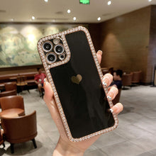 Load image into Gallery viewer, 2021 Luxury Diamond Electroplating Love Heart Protective Case For iPhone