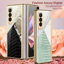 Load image into Gallery viewer, Python Leopard Print Tempered Glass Case for Samsung Galaxy Z Fold 3 5G