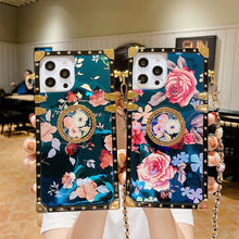 Load image into Gallery viewer, Vintage Fashion Rose Ring Gold Chain Phone Case For Samsung & iPhone
