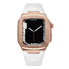 Load image into Gallery viewer, Luxury Metal Case Leather Strap For Apple Watch Series 40/41/44/45 mm - mycasety2023 Mycasety