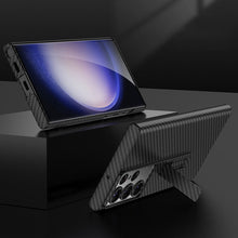 Load image into Gallery viewer, Carbon Fiber Pattern Phone Case With Invisible Bracket For Samsung Galaxy S23 Ultra Plus - {{ shop_name}} varyfun