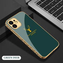Load image into Gallery viewer, Luxury Baroque Carving Edge Plating Anti-knock Protection Tempered Glass Case For iPhone