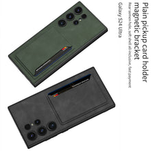 Load image into Gallery viewer, Frosted Leather Phone Case With Card Holder For Samsung Galaxy S24 Ultra Plus
