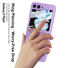 Load image into Gallery viewer, Premium Matte Ring Holder Phone Case With Back Screen Protector For Samsung Galaxy Z Flip5 Flip4 Flip3 - mycasety2023 Mycasety