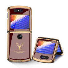 Load image into Gallery viewer, Luxury Plating Fold Case Plexiglass Pattern Shockproof Edge Cover For Motorola Moto Razr 5G