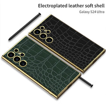 Load image into Gallery viewer, Luxury Leather Electroplated Protective Phone Case For Samsung Galaxy S24 S23 Ultra Plus