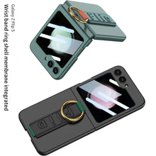 Load image into Gallery viewer, Premium Wristband Ring Holder Phone Case With Back Screen Protector For Samsung Galaxy Z Flip5 Flip4 Flip3