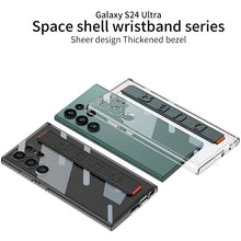 Load image into Gallery viewer, Transparent Space Shell Wristband Holder Phone Case For Samsung S24 S23 Ultra Plus