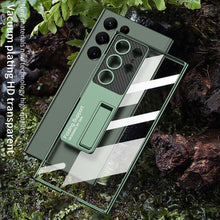Load image into Gallery viewer, Magnetic Bracket Electroplated Soft Clear Phone Case For Samsung Galaxy S23 S22 Ultra Plus