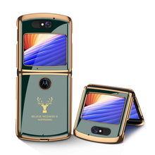 Load image into Gallery viewer, Luxury Plating Fold Case Plexiglass Pattern Shockproof Edge Cover For Motorola Moto Razr 5G
