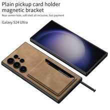 Load image into Gallery viewer, Frosted Leather Phone Case With Card Holder For Samsung Galaxy S24 Ultra Plus